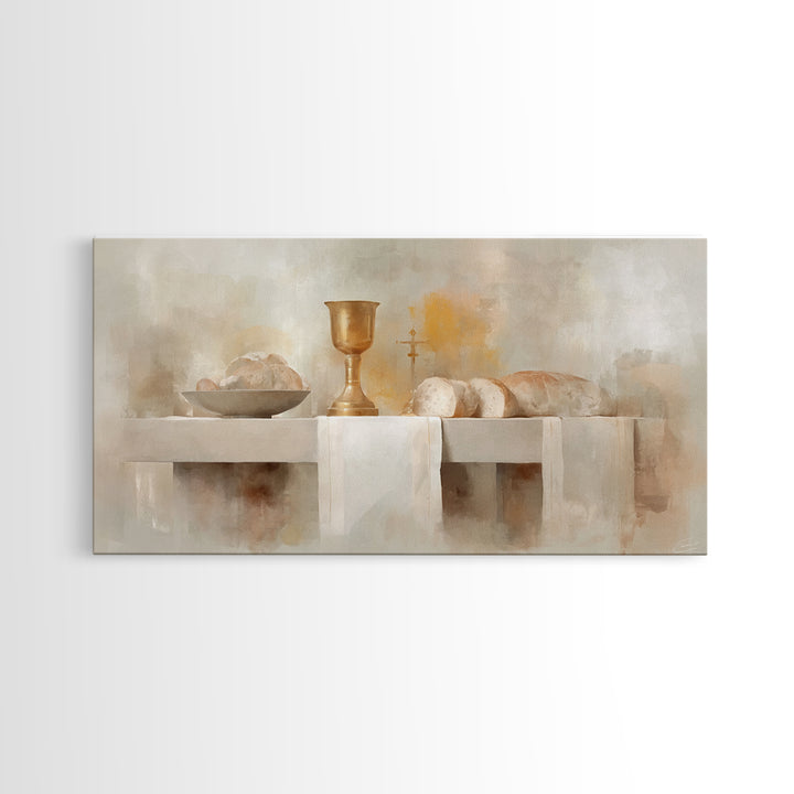 Blessed Table Offering – Framed Canvas Print – Christian Art Canvas – Christian Wall Art – Christian Art – Christian Painting
