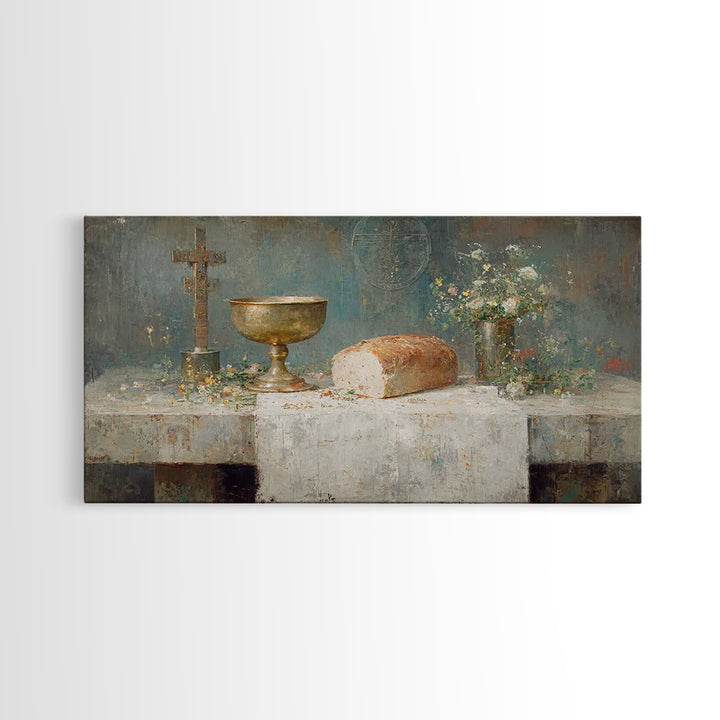 Chalice Of Grace - Framed Canvas Print - Christian Wall Art - Christian Art Canvas - Vintage Christian Art - Christian Painting - Christian