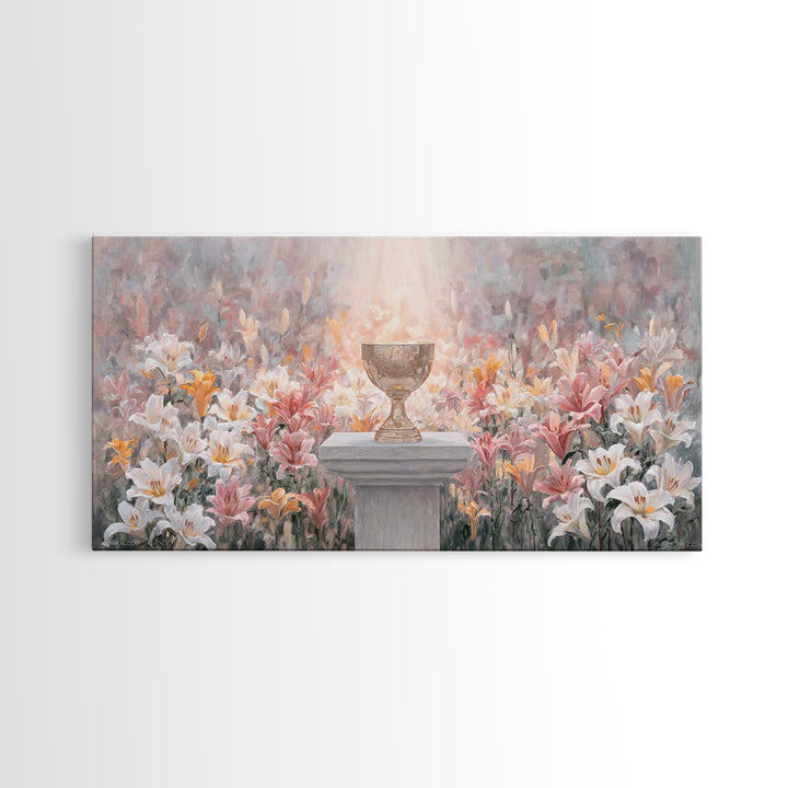 Chalice In Bloom - Framed Canvas Print - Christian Wall Art - Christian Art Canvas - Christian Christmas Art - Christian Gift - Modern Chri