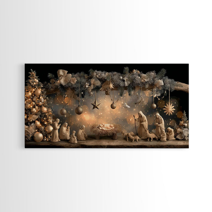 Holy Night Glory – Framed Canvas Print – Christian Wall Art – Christian Christmas Art – Christmas Art Prints – Christian Art Canvas – Chris