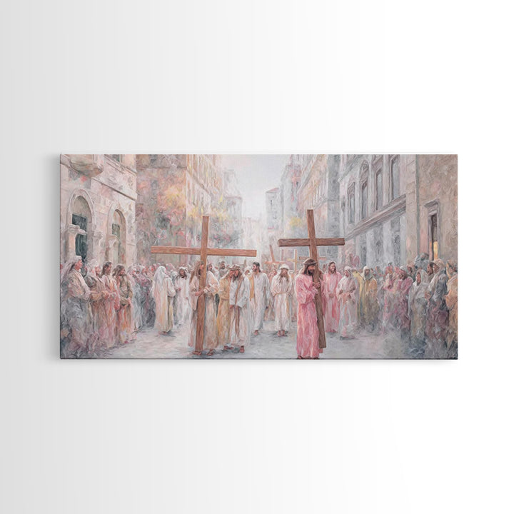Procession Of Faith – Framed Canvas Print – Christian Wall Art – Christian Art Canvas – Christian Painting – Christian Art Print – Large Ch
