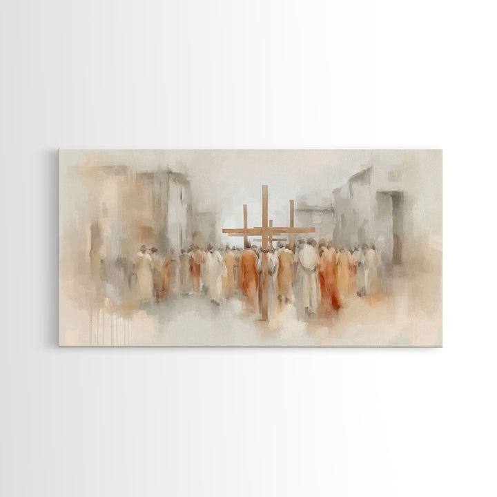 Crosswalk Journey – Framed Canvas Print – Abstract Christian Art – Christian Art Canvas – Modern Christian Painting – Christian Art Prints