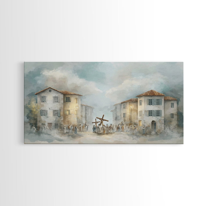 Crossroads Light – Framed Canvas Print – Christian Art Canvas – Christian Painting – Modern Christian Art – Christian Wall Art – Large Chri