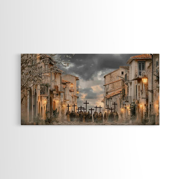 Morning Devotion | Framed Canvas Print | Christian Art | Christian Art Canvas | Christian Paintings | Moody Christmas Art | Christian Decor