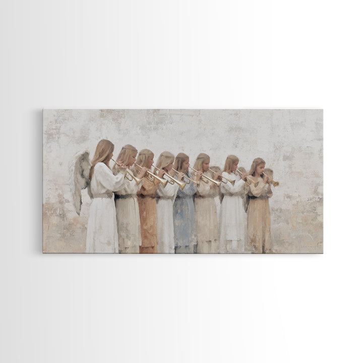 Heavenly Chorus – Framed Canvas Print – Christian Art Canvas – Christian Wall Art – Christian Paintings – Christmas Art Prints – Christian