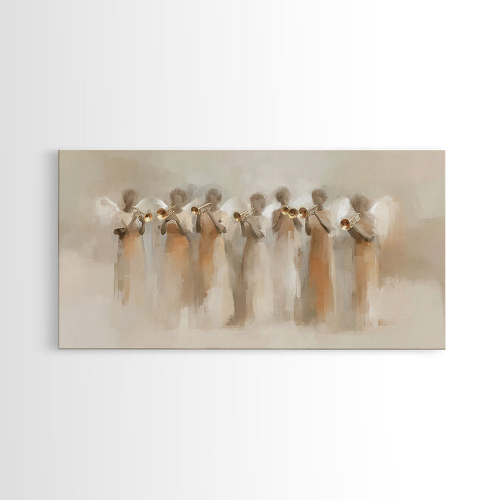 Angelic Ensemble | Framed Canvas Print | Christian Art Canvas | Modern Christian Art | Christian Painting | Christmas Art Work | Christian