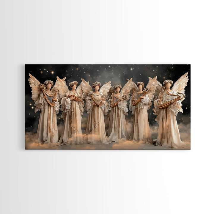 Radiant Messengers, Framed Canvas Print, Christian Art Canvas, Christian Wall Art, Large Christian Painting, Christian Christmas Decor, Chr