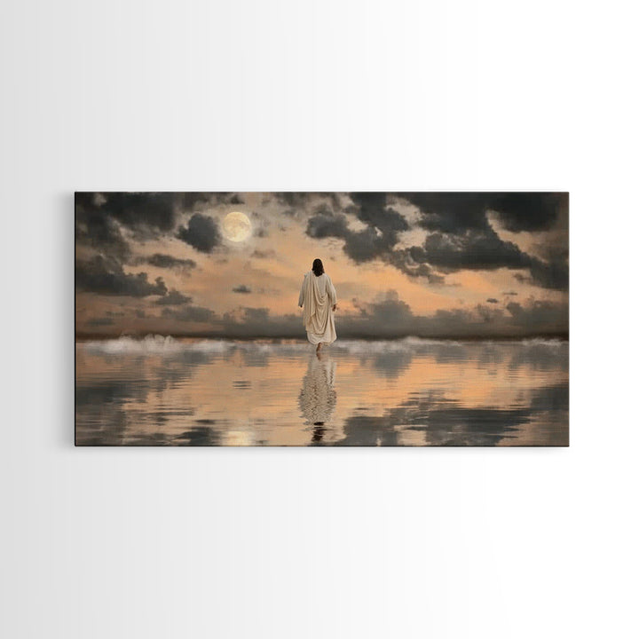 Moonlit Calling – Framed Canvas Print – Christian Wall Art – Jesus Painting – Christian Art Canvas – Moody Christian Art – Large Jesus Wall