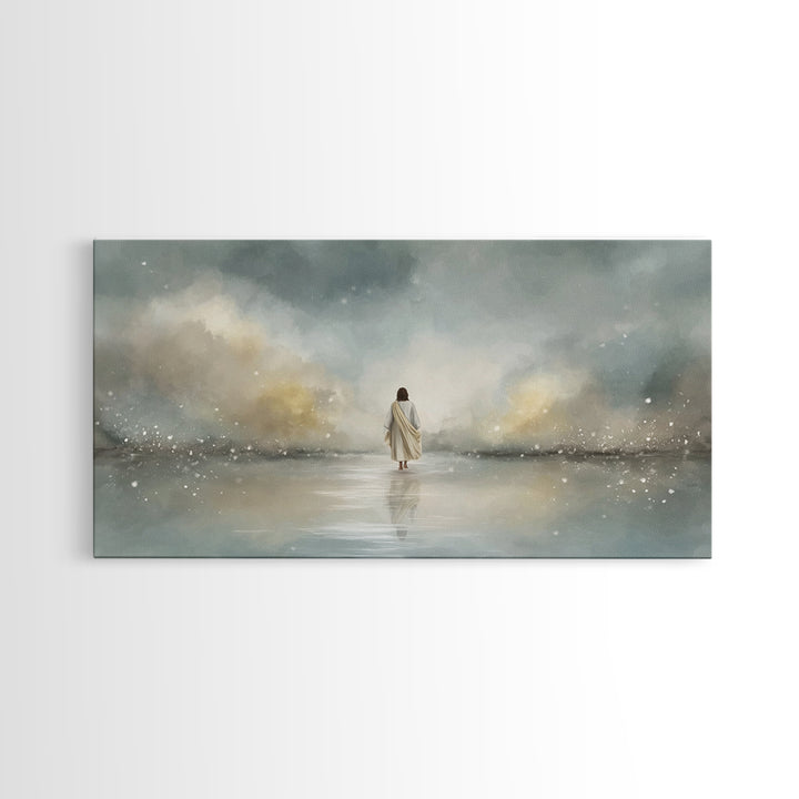Heaven’s Calm, Framed Canvas Print, Christian Art Canvas, Jesus Painting, Subtle Christian Art, Christian Paintings, Christian Decor For Ho