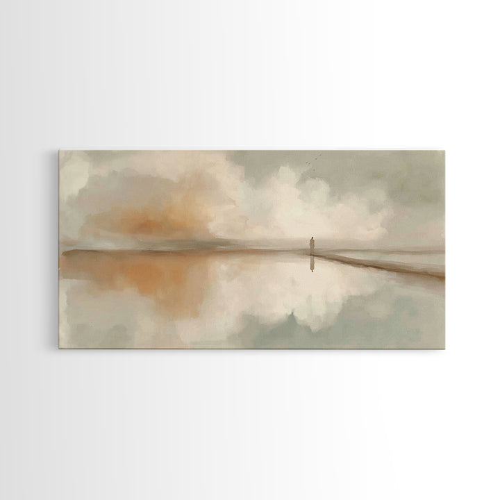 Silent Waters – Framed Canvas Print – Minimalist Christian Art – Christian Art Canvas – Christian Wall Art – Subtle Christian Paintings – J