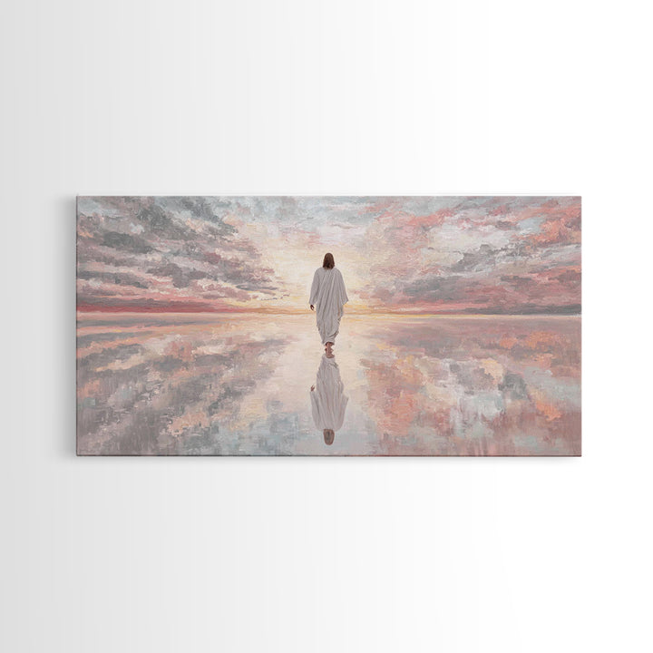 Walking In Glory | Framed Canvas Print | Jesus Painting | Christian Art Canvas | Christian Wall Art | Modern Jesus Art | Large Jesus Painti