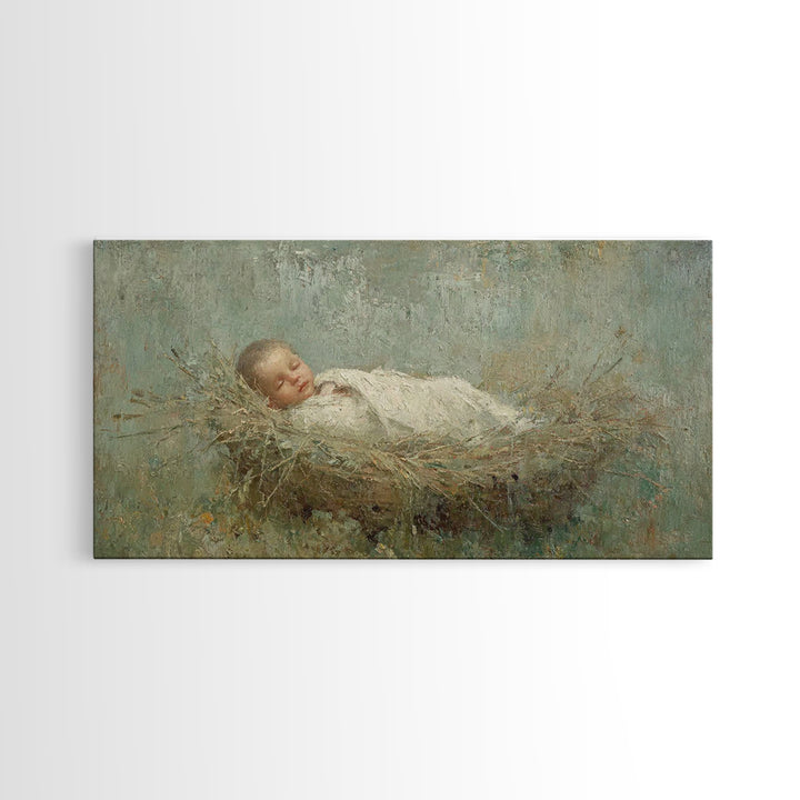 Silent Holy Rest – Framed Canvas Print – Christian Art Canvas – Christmas Wall Art – Jesus Painting – Christian Decorations – Modern Christ