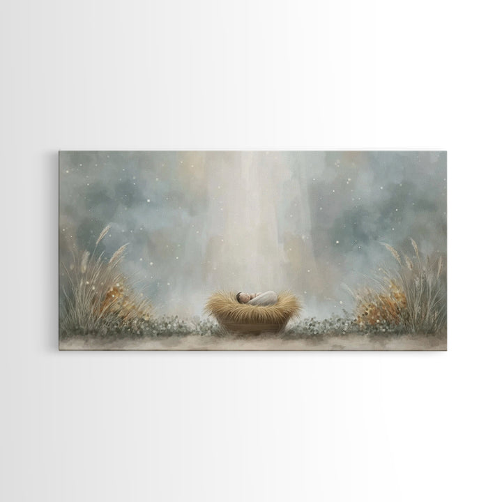Blessed Winter Peace – Framed Canvas Print – Christian Art – Christmas Wall Art – Jesus Christmas Art – Christian Art Canvas – Christmas Ar