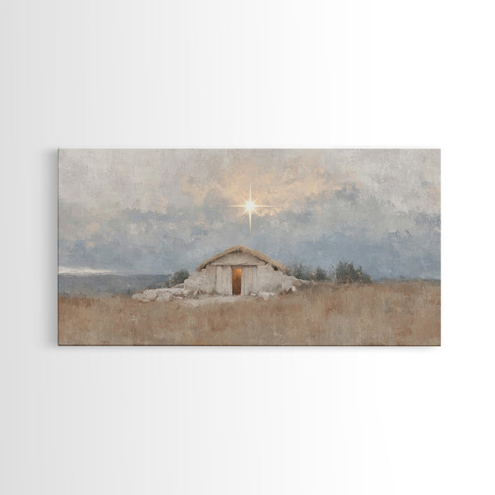The Guiding Star - Framed Canvas Print - Christian Wall Art - Christian Christmas Art - Jesus Painting - Christmas Decor