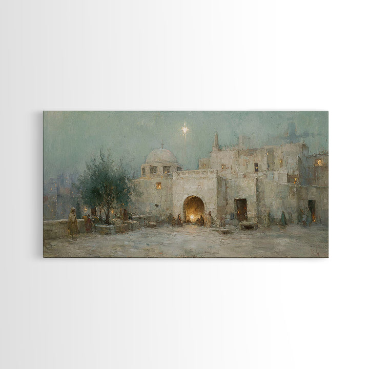Bethlehem Light | Framed Canvas Print | Christian Wall Art | Christian Art Canvas | Christmas Art | Christian Christmas Decor