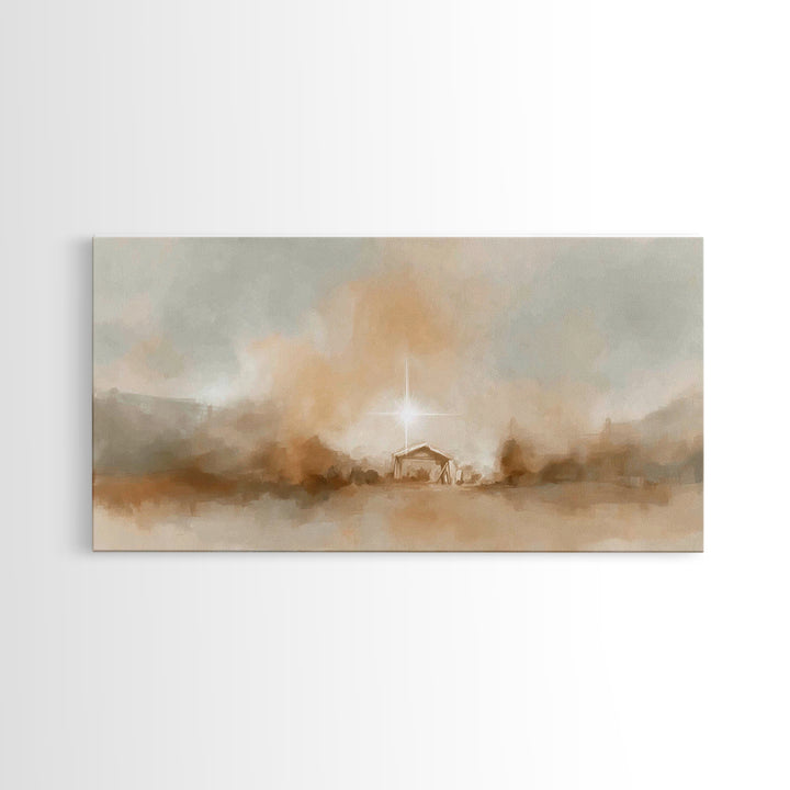 Star Of Peace - Framed Canvas Print - Christian Art Canvas - Christmas Wall Art - Jesus Christmas Art - Christian Decor