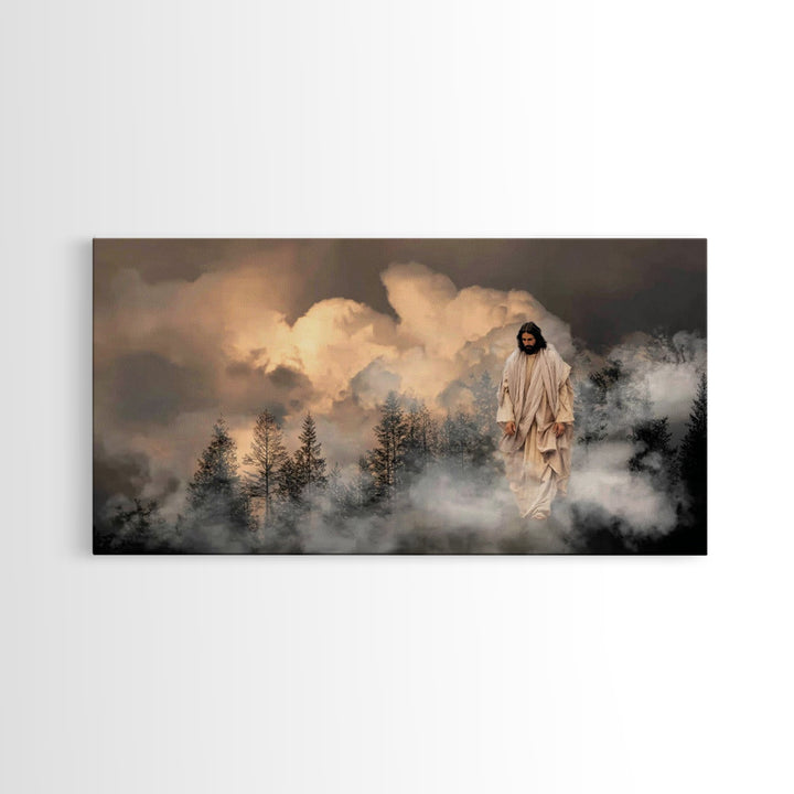 Heavenly Descent, Framed Canvas Print, Christian Art Canvas, Jesus Painting, Christian Christmas Art, Modern Christian Art, Christian Wall