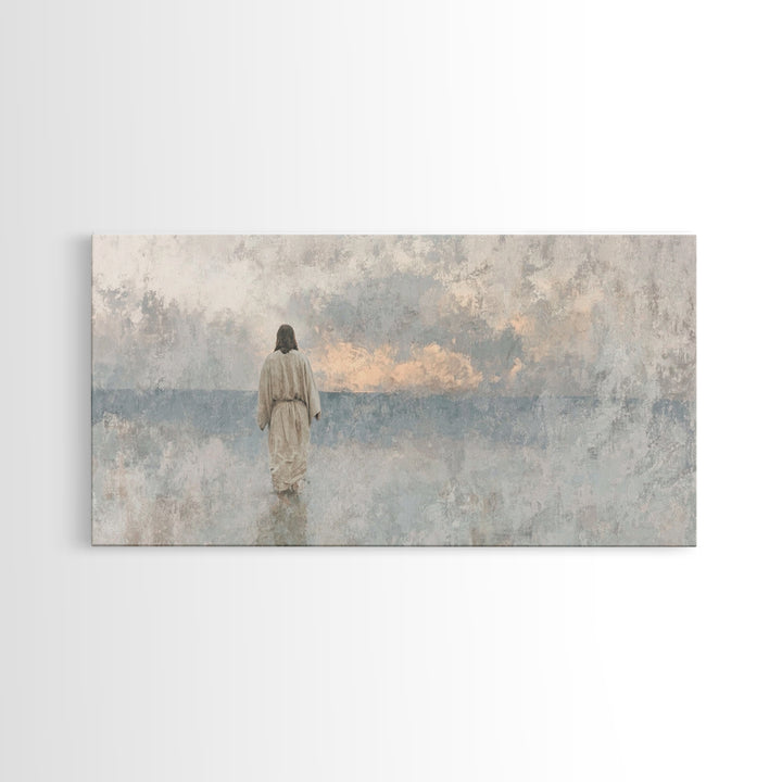 Dawn Of Mercy, Framed Canvas Print, Jesus Painting, Christian Wall Art, Christian Art Canvas, Subtle Christian Art, Christmas Art Prints