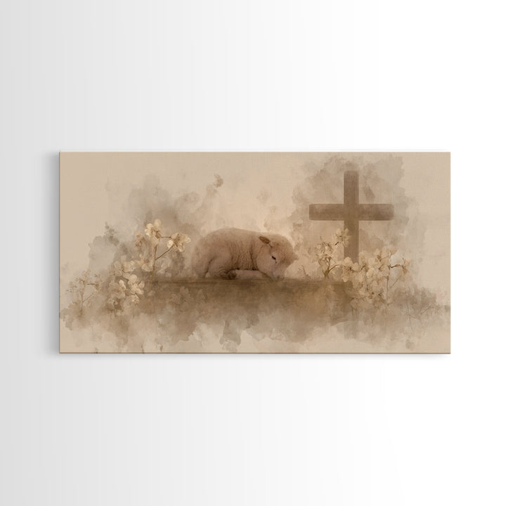 Graceful Rest – Framed Canvas Print – Christian Art Canvas – Christian Wall Art – Minimalist Christian Art – Christian Painting – Christmas