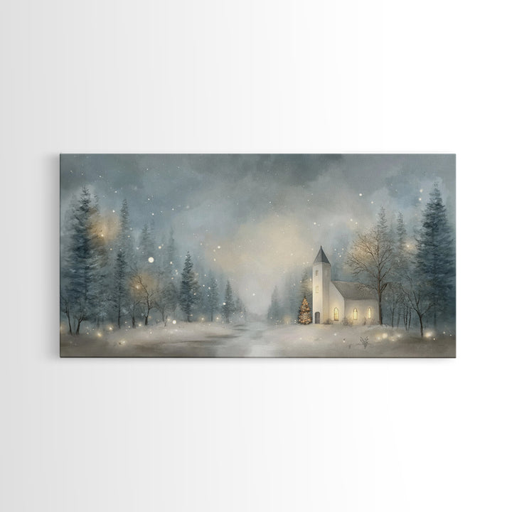 Winter Sanctuary – Framed Canvas Print – Christmas Art – Christian Wall Art – Christmas Canvas Wall Art – Framed Christmas Art – Christian
