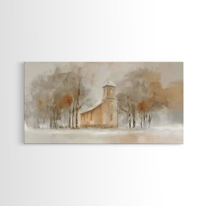 Holy Twilight – Framed Canvas Print – Christian Wall Art – Christmas Art Prints – Christian Art Canvas – Moody Christmas Art – Christian Ch