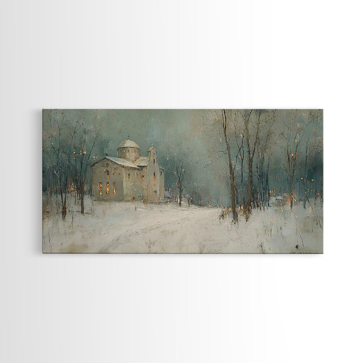 Silent Parish – Framed Canvas Print – Christian Art Print – Christmas Art – Christian Wall Art – Subtle Christian Art – Christian Decoratio