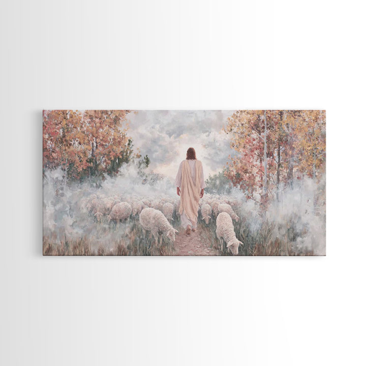 The Good Shepherd – Framed Canvas Print – Jesus Painting – Christian Wall Art – Christian Art Canvas – Christian Art Print – Christian Gift