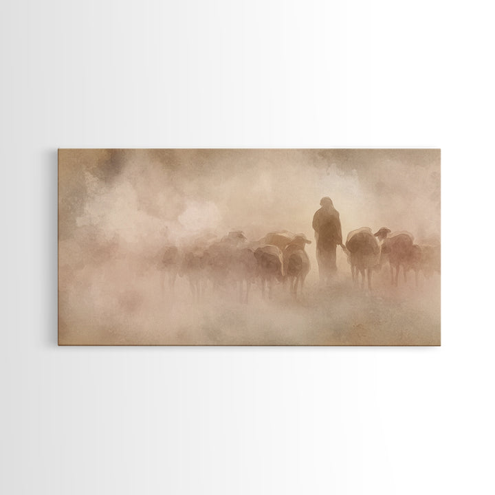 Guiding Light – Framed Canvas Print – Christian Art Canvas – Minimalist Christian Art – Christian Wall Art – Jesus Art Print – Subtle Chris