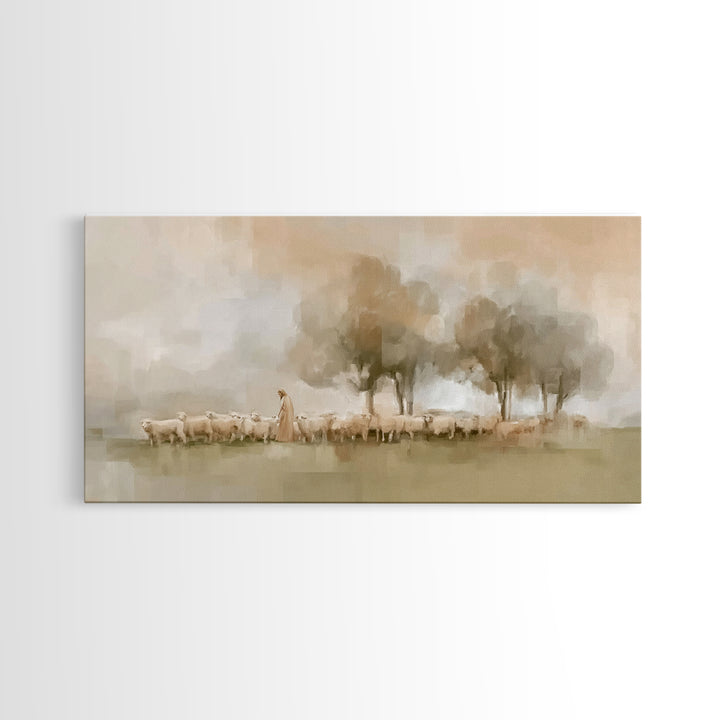 Pastoral Grace – Framed Canvas Print – Christian Art – Subtle Christian Paintings – Christian Wall Art – Christian Art Canvas – Christian A