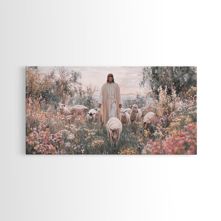 Grace In Bloom | Framed Canvas Print | Christian Wall Art | Jesus Painting | Christian Art Print | Modern Christian Art | Christian Gift Id