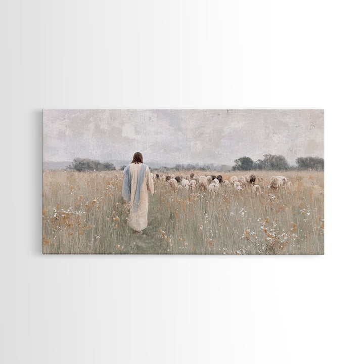Field Of Mercy | Framed Canvas Print | Christian Art Canvas | Jesus Painting | Christian Wall Art | Modern Christian Painting | Christian D