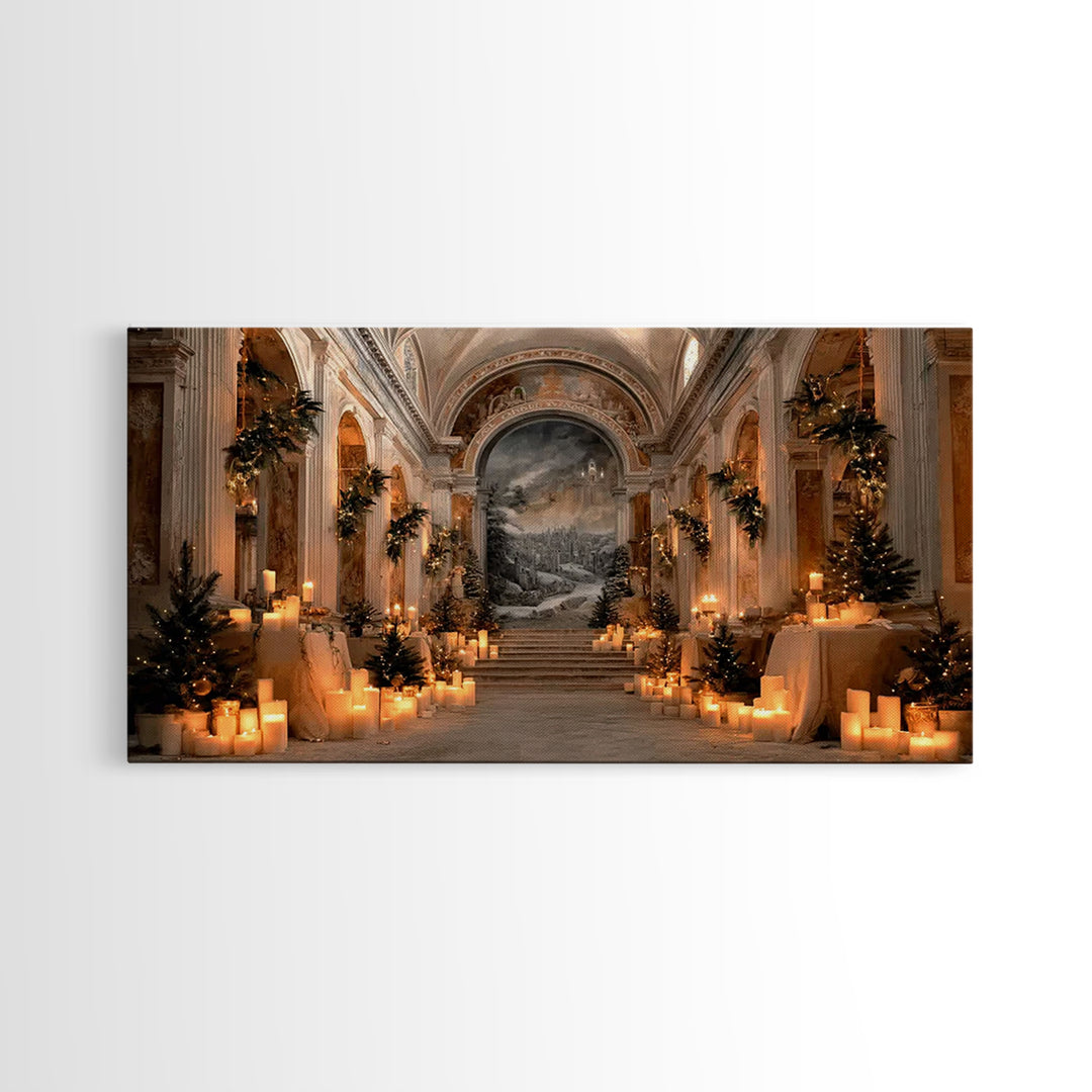 Blessed Candle Vigil – Framed Canvas Print – Christian Wall Art – Modern Christian Art – Christmas Canvas Wall Art – Christian Gift Ideas –