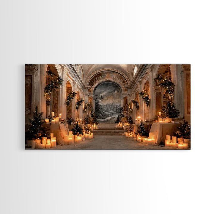 Blessed Candle Vigil – Framed Canvas Print – Christian Wall Art – Modern Christian Art – Christmas Canvas Wall Art – Christian Gift Ideas –