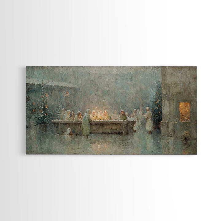 Silent Bethlehem | Framed Canvas Print | Christian Wall Art | Christian Art Canvas | Jesus Painting | Christmas Art | Christian Decor