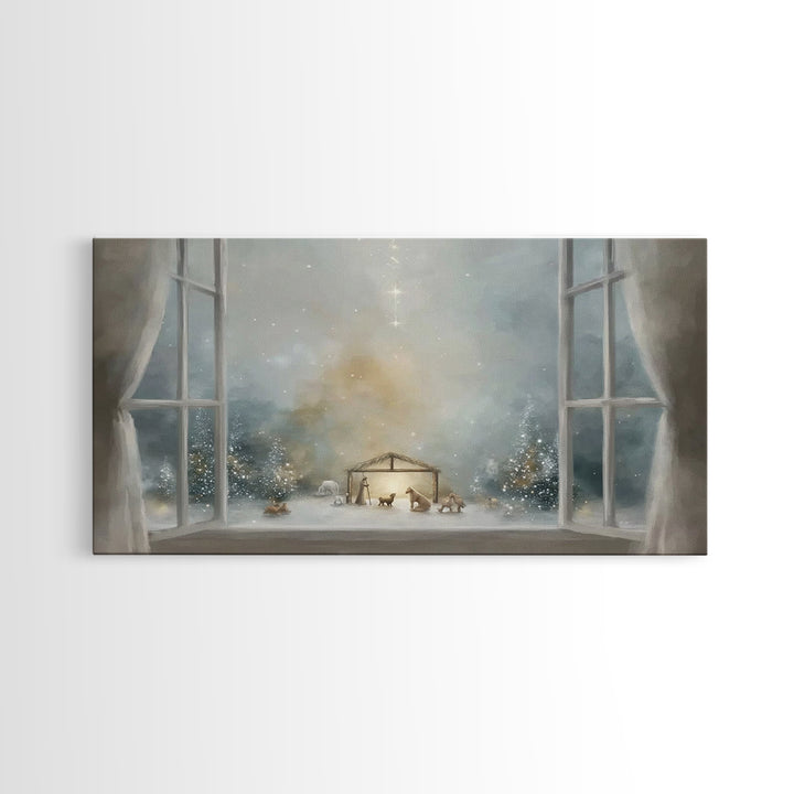 Holy Window Light | Framed Canvas Print | Christmas Art | Christian Art Canvas | Christian Wall Art | Christian Decor | Jesus Painting