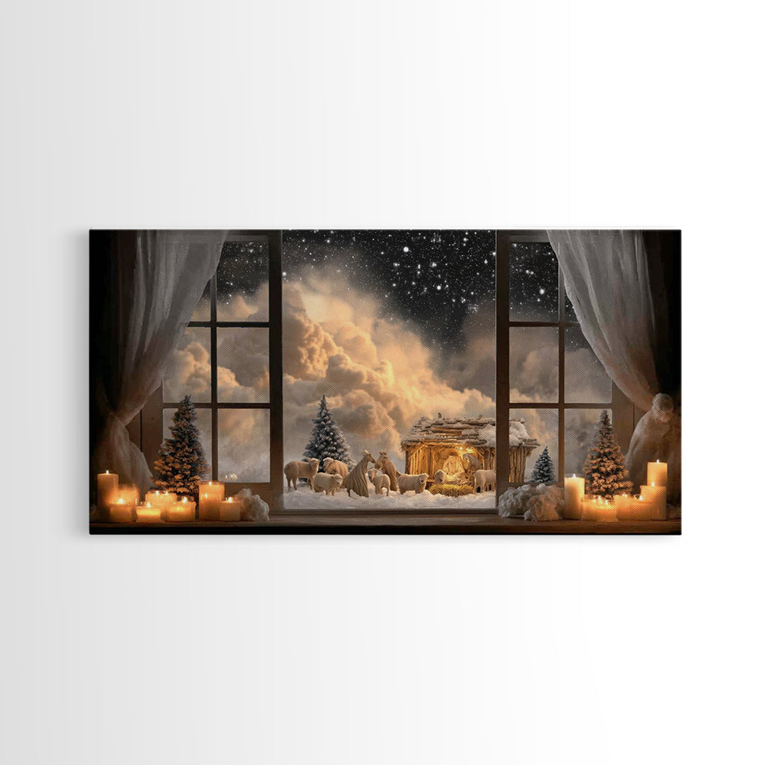 Star of Mercy | Framed Canvas Print | Christian Art Canvas | Jesus Painting | Christian Wall Art | Christmas Art | Christian Decor