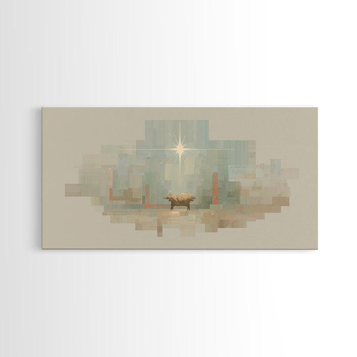 Sacred Night | Framed Canvas Print | Christian Art Canvas | Christian Wall Art | Christmas Art | Christian Decor | Jesus Painting