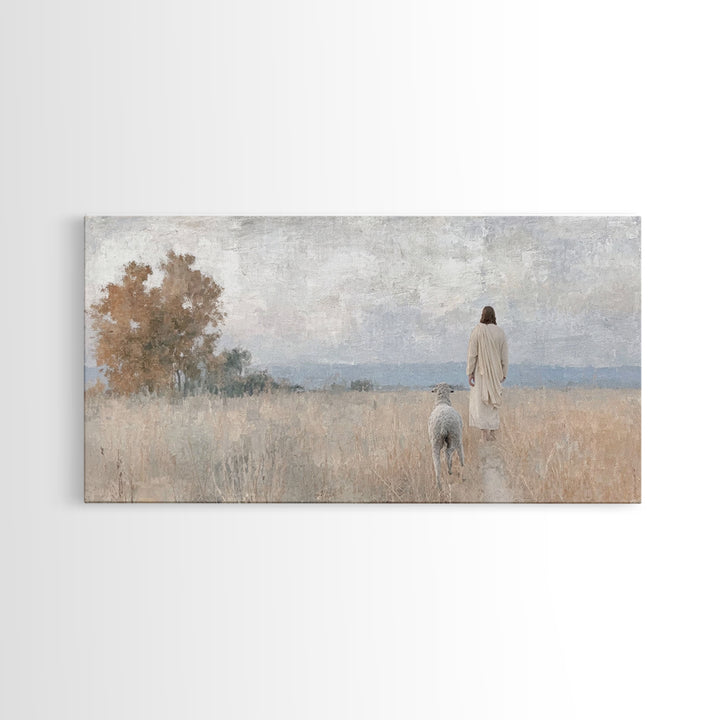 Pastoral Grace – Framed Canvas Print – Christian Wall Art – Jesus Painting – Christian Art Canvas – Christian Christmas Art – Art Print