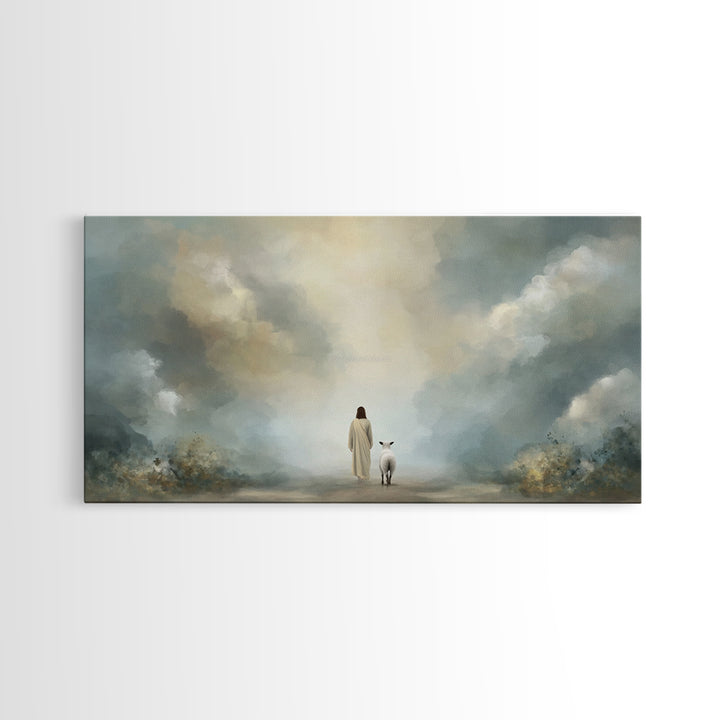 Heavenly Path – Framed Canvas Print – Christian Art Canvas – Jesus Painting – Christian Wall Art – Christian Christmas Art – Faith Decor –