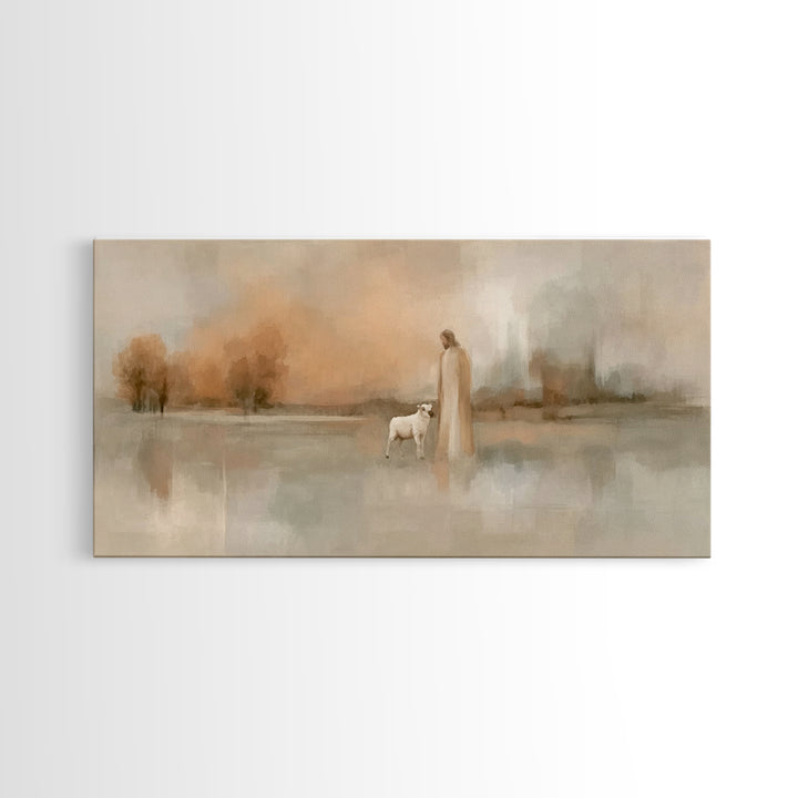 Soft Morning Light | Framed Canvas Print | Christian Art Print | Christian Wall Art | Jesus Painting | Christian Christmas Art | Christian