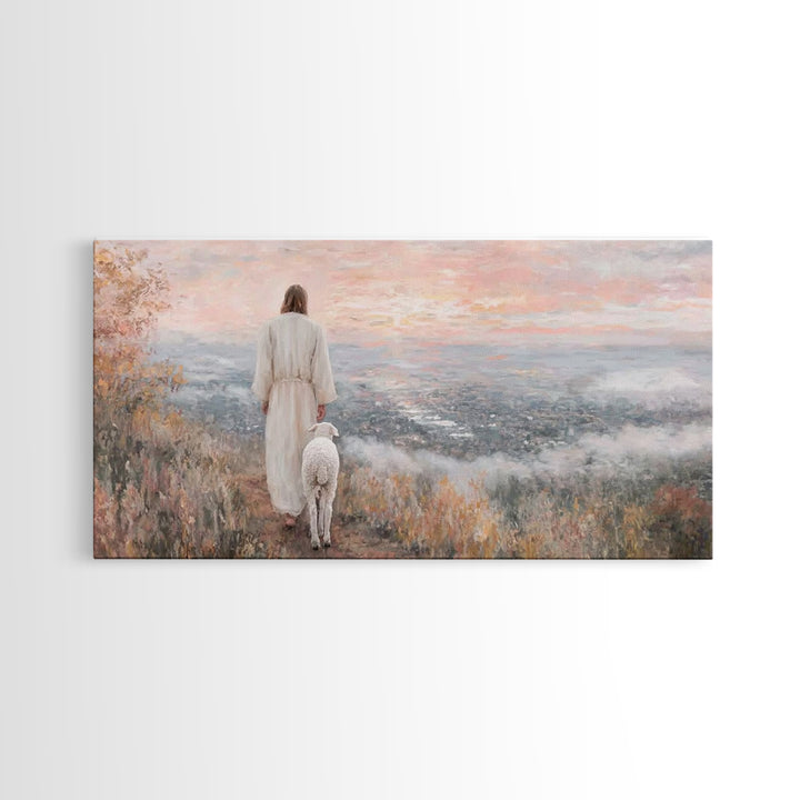 Hillside Blessing – Framed Canvas Print – Jesus Painting – Christian Art Canvas – Christian Wall Art – Christmas Art – Christian Gift – Fai
