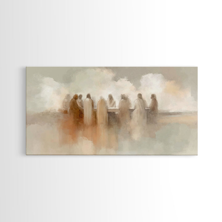 Sacred Table Harmony – Framed Canvas Print – Christian Art Canvas – Christian Wall Art – Christian Art – Modern Christian Painting – Christ