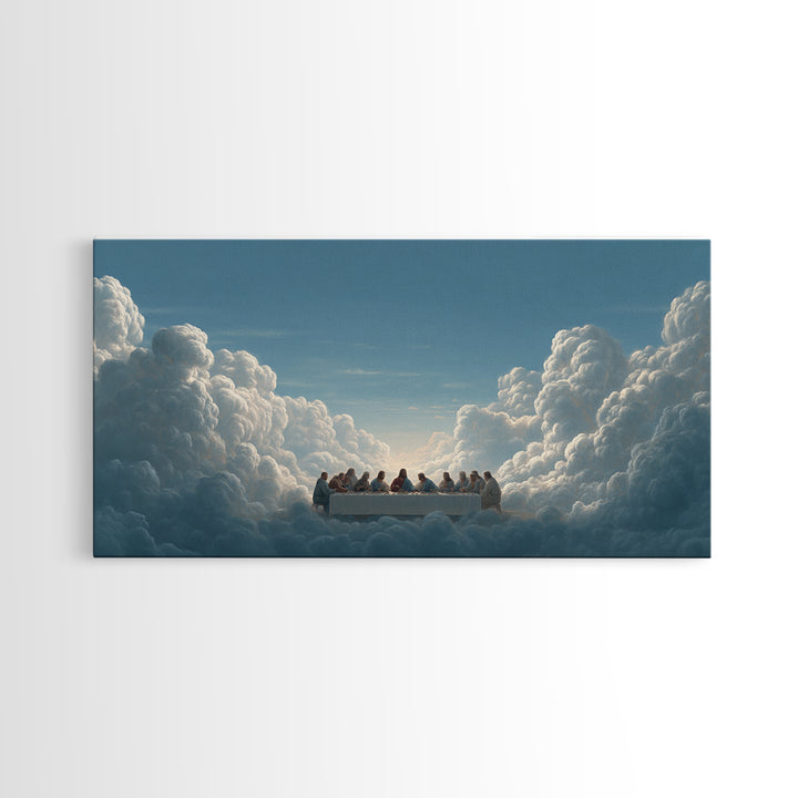 Celestial Banquet Rise – Framed Canvas Print – Christian Art – Christian Wall Art – Christian Art Canvas – Jesus Painting – Christian Gift