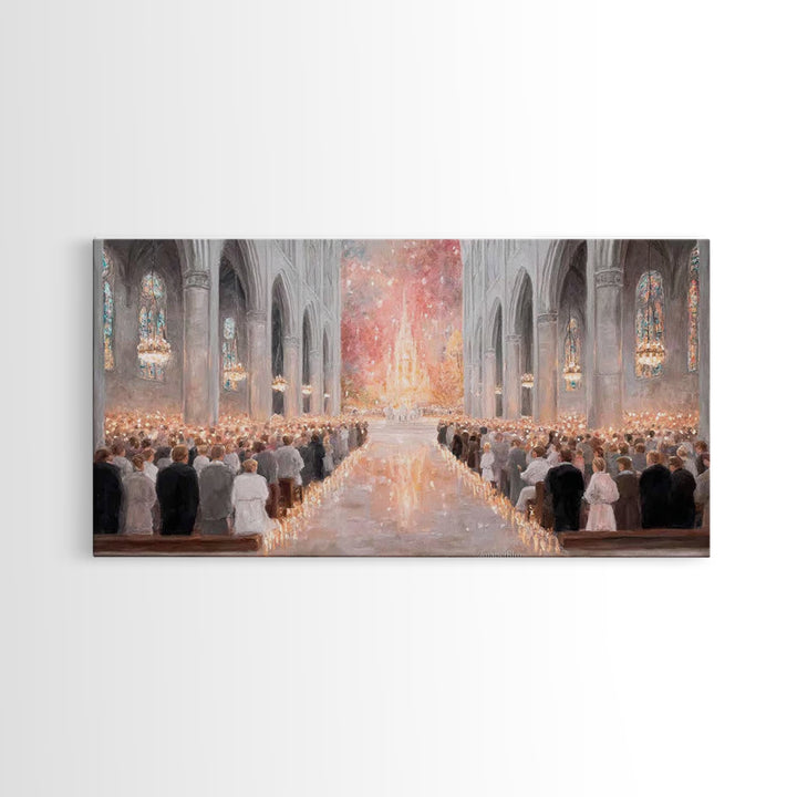 Advent Gathering Glow – Framed Canvas Print – Christian Art Canvas – Christian Christmas Art – Christmas Art Work – Christian Wall Art – Ch