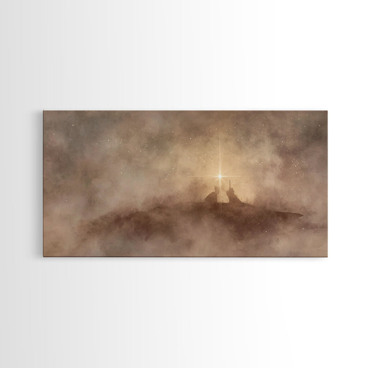 Shepherd’s Vigil – Framed Canvas Print | Christian Christmas Art | Jesus Painting | Christian Art Canvas | Christian Art | Christian Wall A