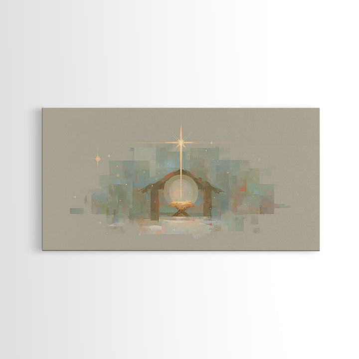 Holy Night Star – Framed Canvas Print, Christian Christmas Art, Christian Art, Christmas Art Work, Christian Wall Art, Jesus Christmas Art