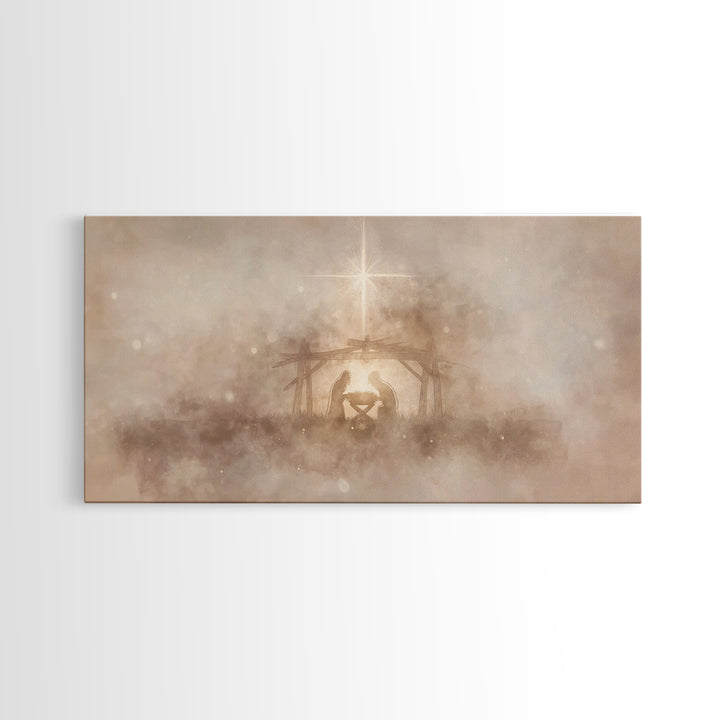 Nativity Wonder, Framed Canvas Print, Christian Art, Christian Christmas Art, Christian Art Canvas, Christmas Wall Art, Christian Wall Art
