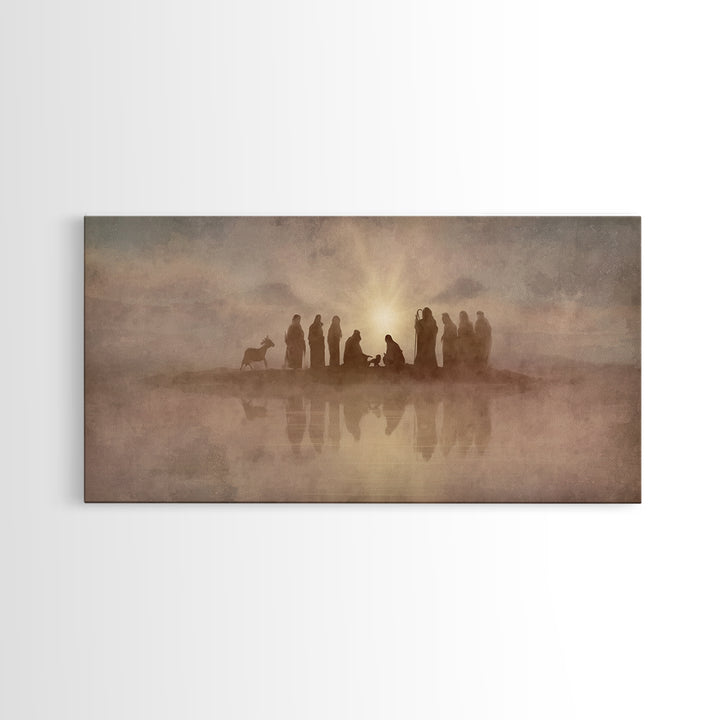 Sacred Gathering – Framed Canvas Print – Christian Paintings – Christian Wall Art – Minimalist Christian Art – Christian Art Canvas – Chris