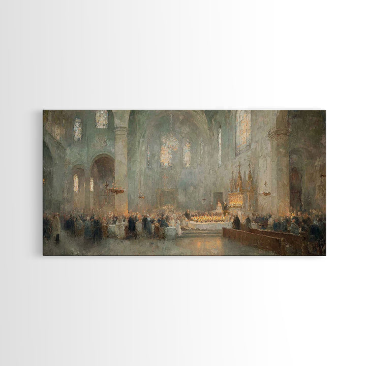 Gathered In Light – Framed Canvas Print – Christmas Wall Art – Christian Art – Christian Art Canvas – Christian Christmas Decorations – Vin