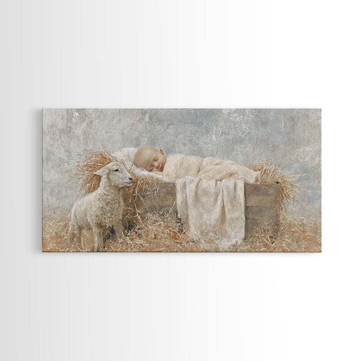 Holy Rest – Framed Canvas Print – Christian Art Print – Christian Wall Art – Jesus Christmas Art – Christmas Art Work – Christian Gift Idea